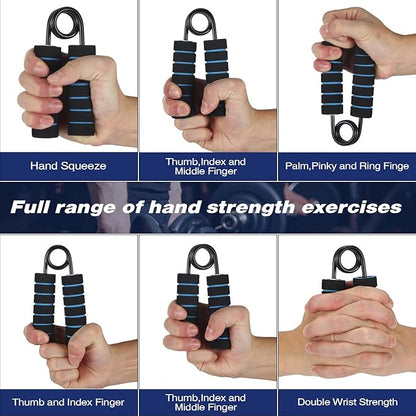 5 Pack Metal Hand Grip Set, Hand Grip Strengthener Heavy Wrist Strengthener Resistance 100, 150, 200, 250, 300 LBS Grip Strength Trainer, Metal Exerciser for Hand, Forearm with Protective Case (Black)