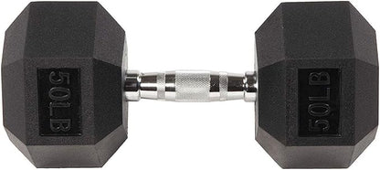 BalanceFrom Rubber Encased Hex Dumbbell in Pairs, Singles or Set