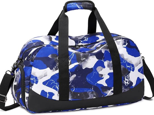 JIANYA Overnight Duffle Bag Camo Sports Bag Gymnastics Bag with Shoe Compartment & Wet Pocket, Carry On Sleepover Bag Gym Bag Athletic Bag