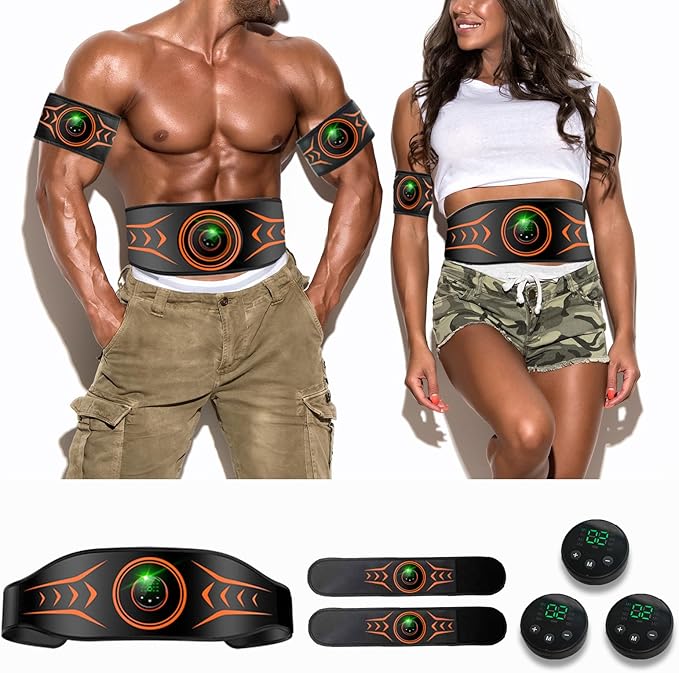 ABS Stimulator, Ab Machine, Abdominal Toning Belt Muscle Toner Fitness Training Gear Ab Trainer Equipment for Home…