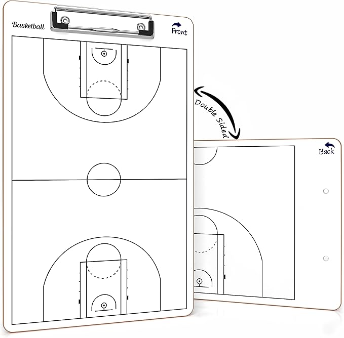 Scribbledo Basketball Dry Erase Board for Coaches 15"x9" Double Sided Basketball Whiteboard Coaching Board Equipment Basketball Accessories The Perfect Coach Gifts