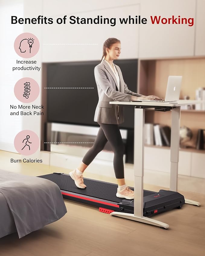 UREVO Under Desk Treadmill, Walking Pad 2 in 1 for Home/Office, Portable Walking Pad Treadmill with Remote Control, LED Display