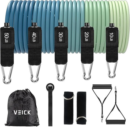 VEICK Resistance Bands, Exercise Bands, Workout Bands, Resistance Bands for Working Out with Handles for Men and Women, Exercising Bands for Fitness Weights Work Out at Home