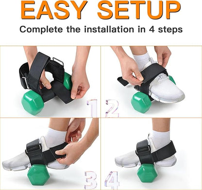 Ankle Straps for Weight Lifting,Dumbbell Foot Attachment - Adjustable Foot Attachments for Leg Workouts, Targeting Hip Flexors, Shin Splints, and Hamstring Curls - Complete with Ankle Straps for Enhanced Leg Extensions