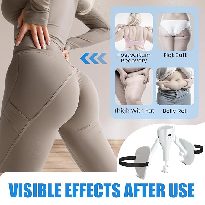 Thigh Master Thigh Exerciser - 0-44 Lb Adjustable Pelvic Floor Kegel Thigh Trainer Toner for Postpartum, Inner Thigh Exercise Equipment 4 Fixed Straps, Easy to Use at Home, Office, Travel, Gym