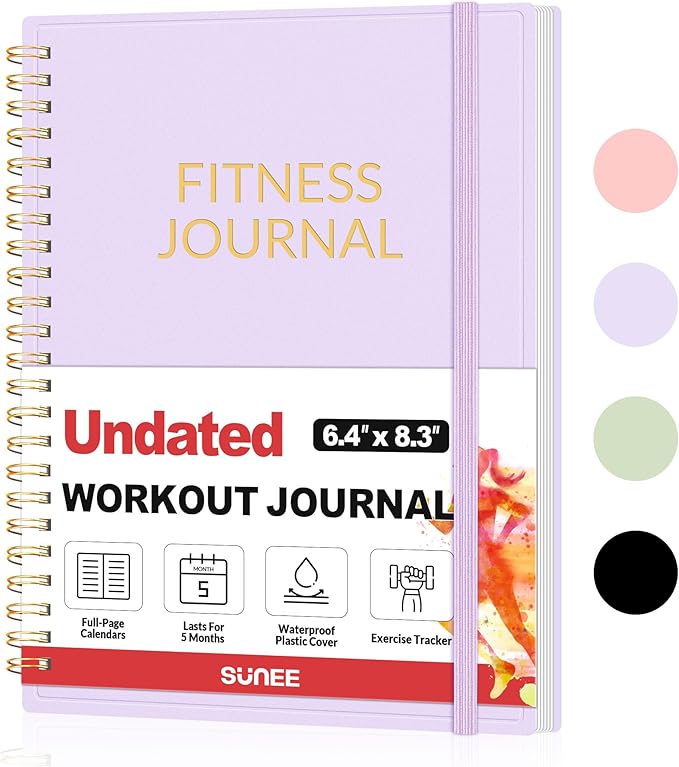 Fitness Journal Workout Planner for Men & Women, A5(6.4" x 8.3") Workout Journal Log Book Planner for Track Gym Essentials, Home Workouts, Track Progress, Achieve Goals, Pink