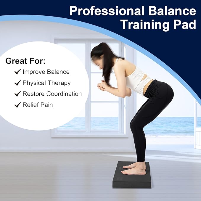 StrongTek Professional Foam Exercise Balance Pad - 15.8" x 13" x 2", High-Density TPE Foam Knee Pad, Non-Slip & Water-Resistant, for Balance Training, Physical Therapy, Yoga, and More