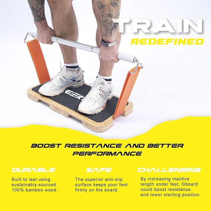 Resistance Band Workout Footplate for Resistance Band,Wood Exercise Platform with Non-Slip Surface for Resistance Band Training, Resistance Band Workout, Stretching, and Full-Body Home Gym