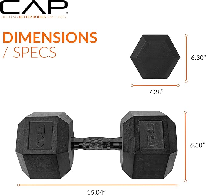 CAP Barbell Coated Hex Dumbbell Weight