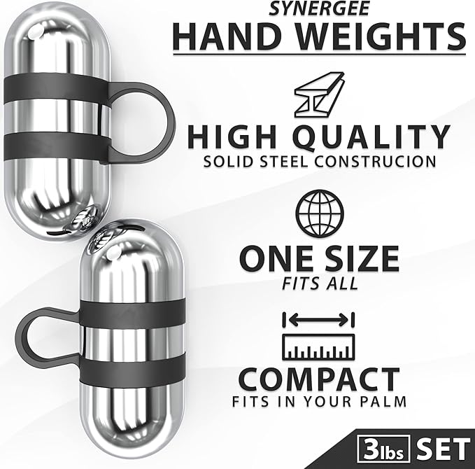 Synergee Cardio Hand Weights. Steel Hand Weights Dumbbell 1lb, 1.5lb 1.5lb and 2lb Sets