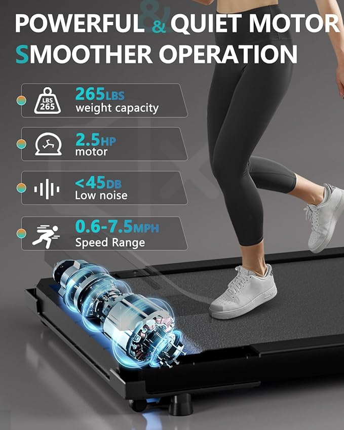 Walking Pad Under Desk Treadmill for Home Office with Remote Control, 2 in 1 for Walking and Jogging, Portable Walking Pad Treadmill Under Desk, Desk Treadmill in LED Display.