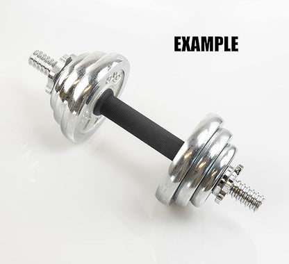 Threaded Dumbbell black Durable Rubber Handles/Adjustable Dumbbell Bar 32/35/40cm(12.6/14.2/15.7Inch) - 1 inch