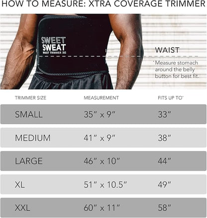 Sweet Sweat Waist Trimmer for Women and Men - Sweat Band Waist Trainer for High-Intensity Training & Workouts