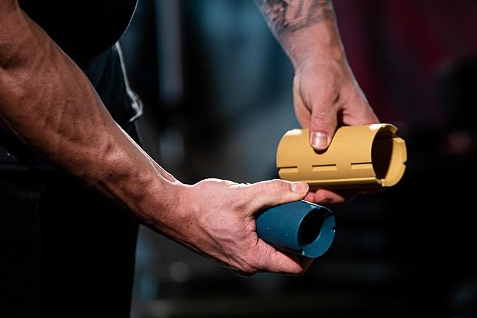 Tribus Thick Grips for Barbells Dumbbells | Thick Dumbbell Grips | Extreme Arms & Forearms Builder - Grip Strength | Superior Barbell Grip & Comfort for Weight Lifting.