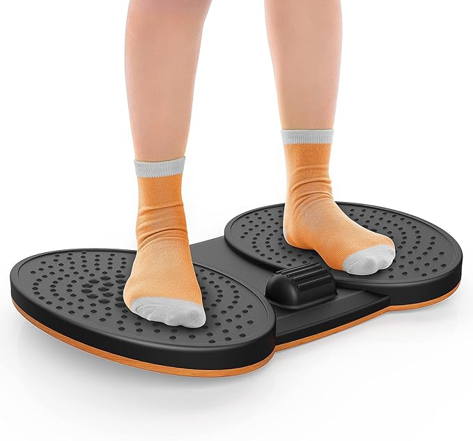 Standing Desk Mat Balance Board Anti Fatigue Wobble Floor Mat Stand up Desk Accessory with Foot Massage for Office Fitness Workout and Stress Relief (Black, 20.3x13.2")