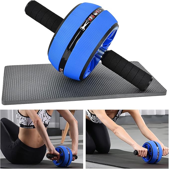 GOTOTOP Ab Roller Wheel,Metal Handle Ab Roller Wheel with Knee Pad,Home Gym Fitness Equipment Accessories for Men Women