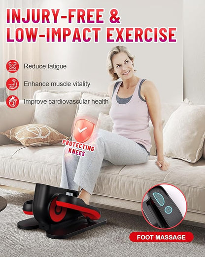 Under Desk Elliptical Machine, Electric Ellipse Leg Exerciser While Sitting for Seniors Adults, Leg Ercise Pro, Quiet & Portable Mini Seated Pedal Exerciser for Home Office Use