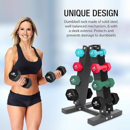 Dumbbells Storage Rack Neoprene Dumbbells Weight Rack - 2.0MM Thickness Weight Organizer Stand for Home Gym - Easy Assembly