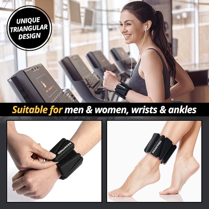 Wrist & Ankle Weights, Adjustable Bands for Women & Men Workouts, Set of 2 (1lb or 2lb each / 1kg or 2kg total). For Running, Jogging, Walking, Yoga, Dance, Pilates, Aerobics, Strength Training