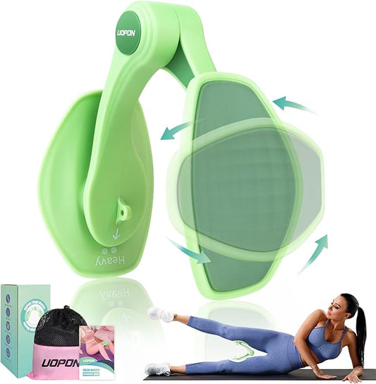 Thigh Master Thigh Exerciser for Women, Non-Install Pelvic Floor Muscle Trainer for Postpartum Rehabilitation and Inner Thigh Toning, Hip Trainer Kegel Exerciser for Home Gym Fitness Equipment(Green)