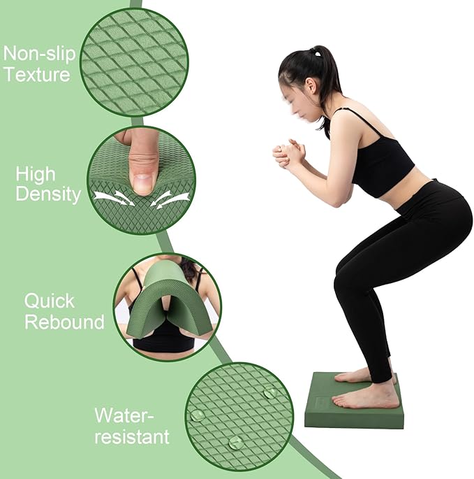 StrongTek Professional Foam Exercise Balance Pad - 15.8" x 13" x 2", High-Density TPE Foam Knee Pad, Non-Slip & Water-Resistant, for Balance Training, Physical Therapy, Yoga, and More