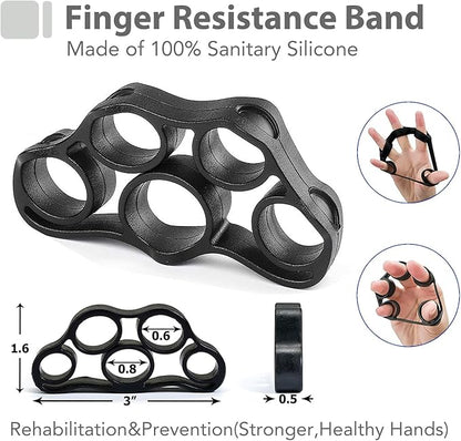 Grip Strength Trainer Kit with Finger Exerciser, Hand Grip Strengthener, Hand Extension Exerciser, Stress Relief Ball, Grip Ring, Gyro Ball for Muscle Building and Injury Recover