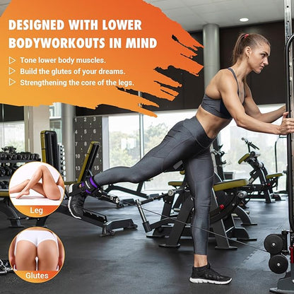 Ankle Strap for Cable Machine Women, Adjustable Gym Cable Ankle Straps for Kickbacks, Glute Workouts, Leg Extensions, Curls, Booty Hip Abductors, Ankle Cuff for Cable Machine Accessories