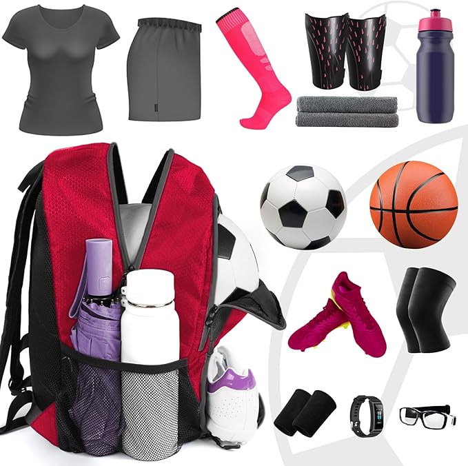 YOREPEK Soccer Backpack,Soccer Bag with Ball Holder, Water resistant Sport Equipment Bags Fit Basketball Volleyball Football