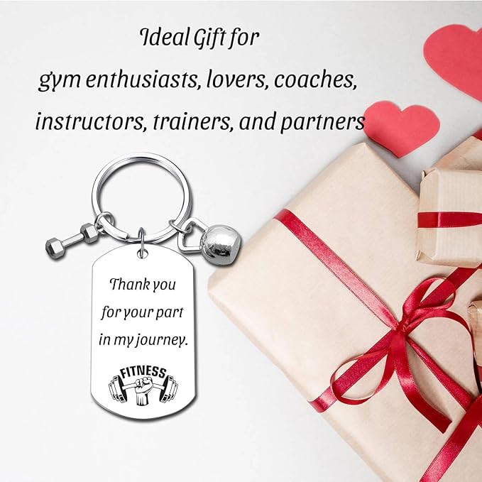 Fitness Keychain Featuring Dumbbell and Kettlebell with Uplifting