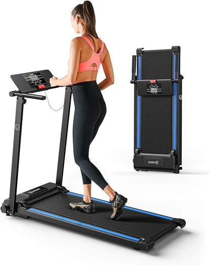 UREVO Folding Treadmill, 2.25HP Treadmills for Home with 12 HIIT Modes, Compact Mini Treadmill for Home Office, Space Saving Small Treadmill with Large Running Area, LCD Display, Easy to Fold