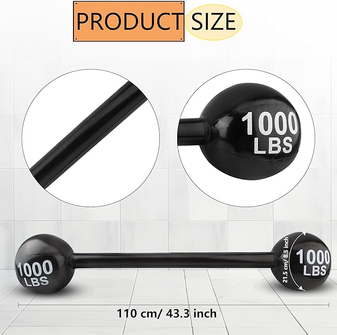 3 Pack Inflatable Dumbbell Inflatable Barbell Giant Inflatable Dumbbell Prop Fake Weights Cosplay Props Party Decoration Photo Props Accessory