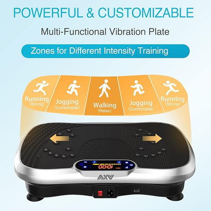 Vibration Plate Fitness Platform Exercise Machine Vibrating Shaking Full Body Shaker Workout Power Waver Vibrate Stand Shake Board Sport Gym for Weight Loss Fat Burner for Women Men