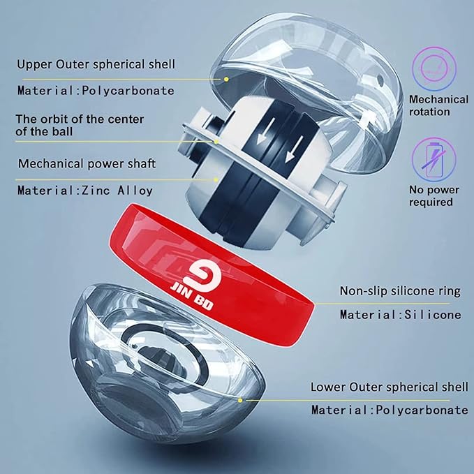 Wrist Trainer Ball Auto-Start Wrist Strengthener Gyroscopic Forearm Exerciser Gyro Ball for Strengthen Arms, Fingers, Wrist Bones and Muscles