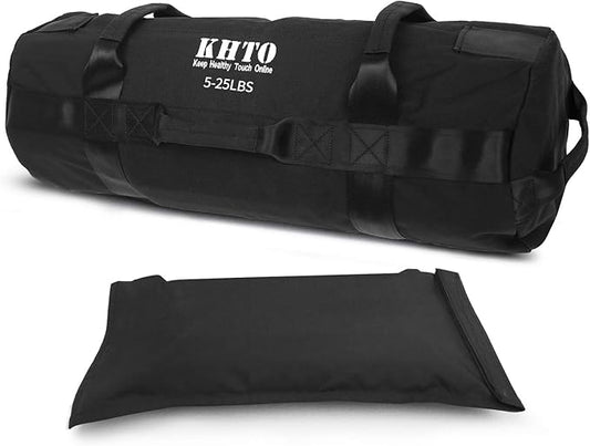 KHTO Sandbags-Heavy Duty Sandbags for Fitness Weighted Power Training-Adjustable Exercise Sandbags Gift Jump Rope& Cooling Towel