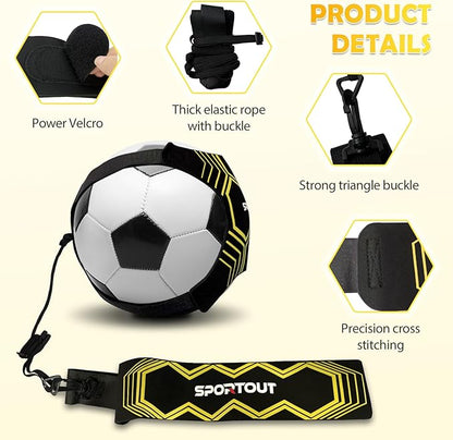 Sportout Soccer/Volleyball Training Equipment Aid, Solo Soccer Trainer, Football Accessories with Adjustable Waist Belt for Kids Adults, Perfect Soccer/Volleyball Gift