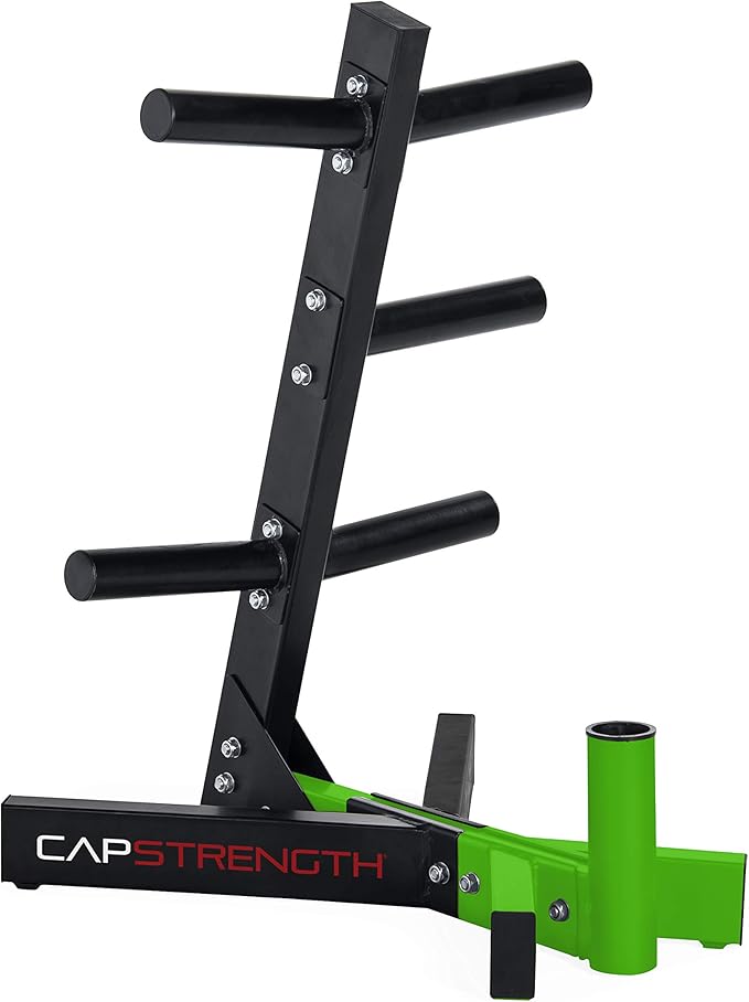 CAP Barbell Olympic Plate Tree Storage Rack, Multiple Colors