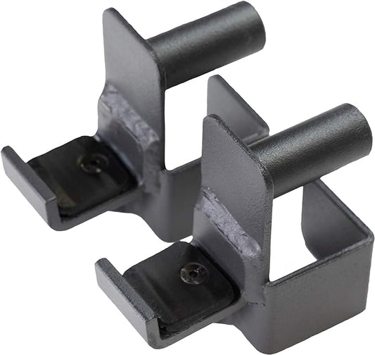 Fitness Reality 2816 Steel J-Hooks for Squat Rack Power Cage - Designed to Hold Weight Lifting Bars for Squats, Bench Presses, and More - Home Gym Accessories - 800 Lb. Capacity for 2 Hooks,Black