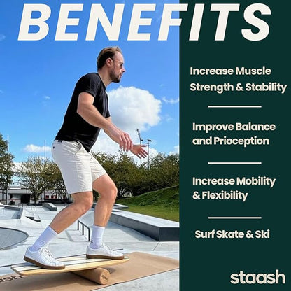 STAASH® Balance board trainer - incl. full accessories - Mate + FREE Videos Training Program