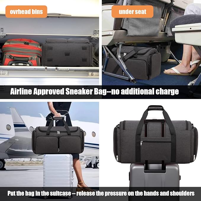 Sneaker Bag Travel Shoes Duffel Bag Men Women Gym Sport Luggage Duffle Carrying Case Bag Divider Adjustable Compartment Portable Soccer Athletic Shoes Carrier Heavy Duty Traveling Accessories