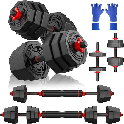 44LB Adjustable Dumbbells Set of 2, Weights Set Adjustable,Dumbbell Weights Sets with Connector for Women Man, Free Weights Barbell Fitness Equipment for Workout Strength Training