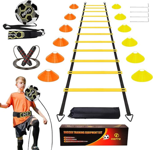 Soccer Agility Training Equipment Set 12 Rung 20Ft Agility 12 Disc 4 Steel