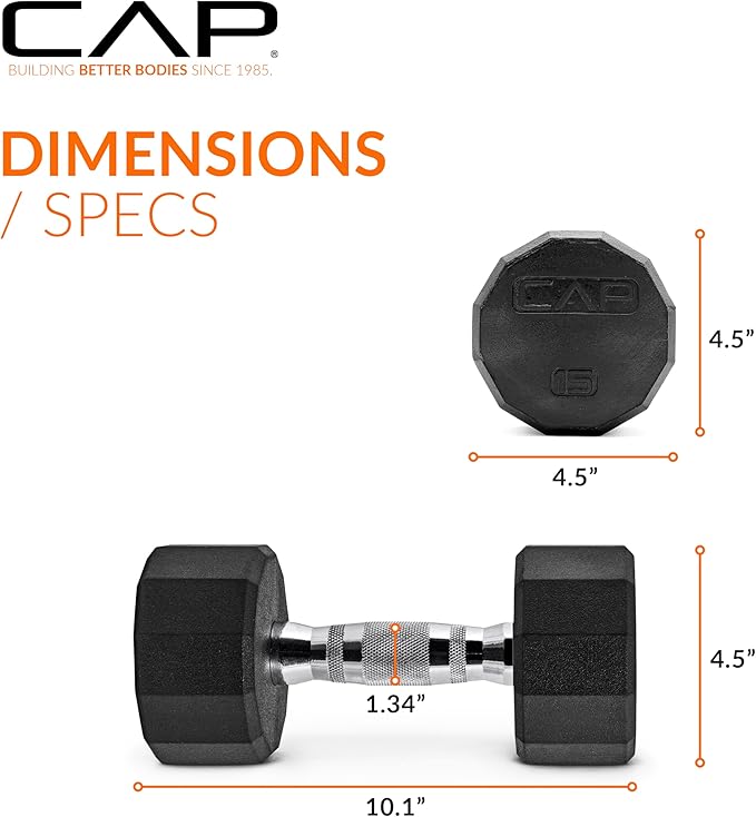 CAP Barbell Coated Hex Dumbbell Weight