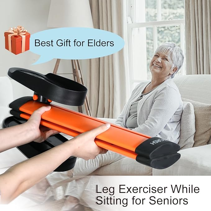 Leg Exerciser While Sitting for Seniors, GABORISH Under Desk Elliptical, Arm & Leg Pedal Exerciser for Home Office with Non-slip Mat, Resistance Workout Equipment Mini Desk Bike for Rehab