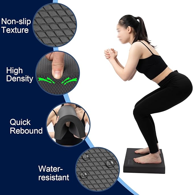 StrongTek Professional Foam Exercise Balance Pad - 15.8" x 13" x 2", High-Density TPE Foam Knee Pad, Non-Slip & Water-Resistant, for Balance Training, Physical Therapy, Yoga, and More