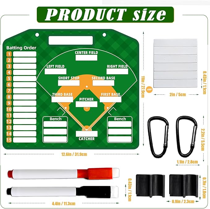 Magnetic Baseball Lineup Board，Baseball Lineup Cards Baseball Lineup Board For Dugout Baseball Accessories 40 Sheets Lineup Cards Baseball Clipboard for Coaches Baseball Coaching Accessories