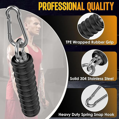 Tricep Rope LAT Pull Down Attachment, Gym Handle for Cable, Gym LAT Pulldown Cable Machine Pulley System Accessory, DIY Workout Equipment for Home Gym