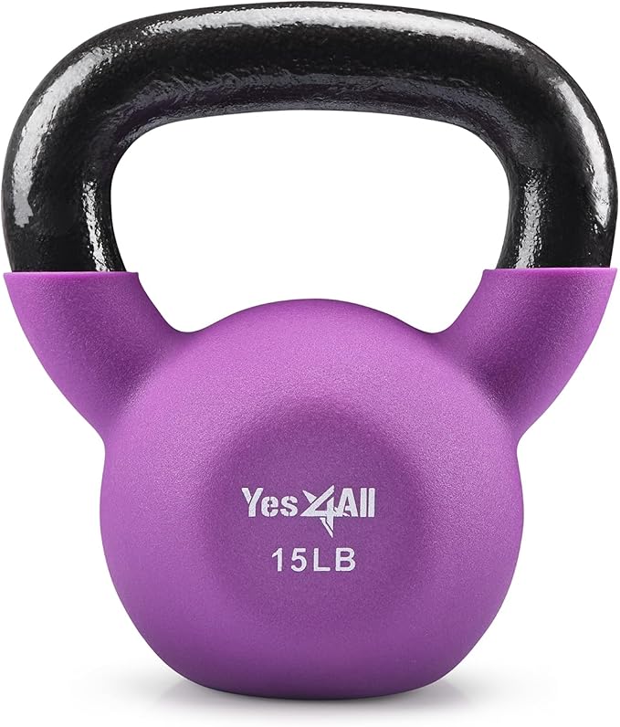 Yes4All Neoprene Coated/Adjustable Kettlebell & Kettlebell Sets - Hand Weights for Home Gym & Dumbbell Weight Set training