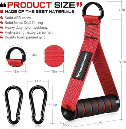 Gym Exercise Handles, Replacement Handle Attachments for Cable Machine Pulleys, Resistance Band and Strength Trainer, Pull Down Workout Accessories, Home Gym Add On Equipment