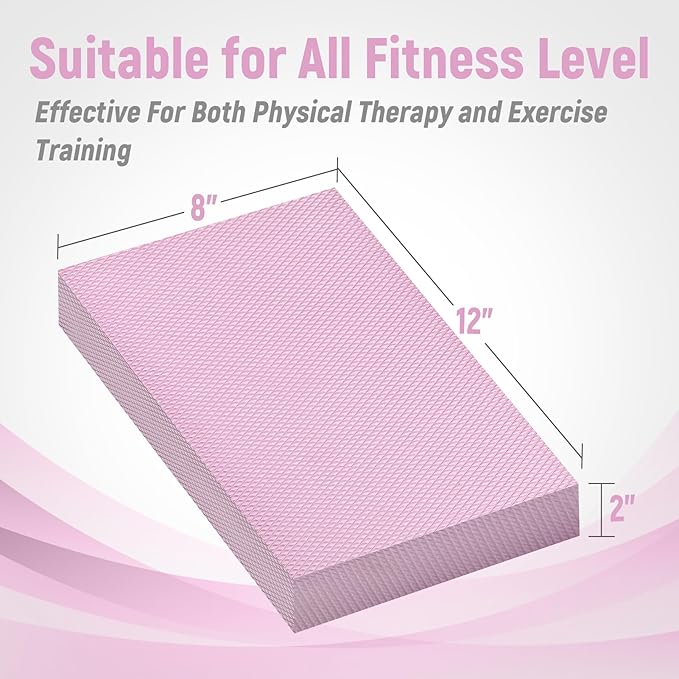 Balance Pad for Exercise12x8x2 Inch,Non-Slip Foam Mat for Fitness,Yoga, Foam Balance Board Physical Therapy,Foam Pads & Knee Pad for floor