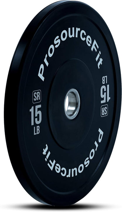 ProsourceFit Solid Rubber Bumper Plates (Sold Individually) with Steel Insert, Power Lifting, Strength Training